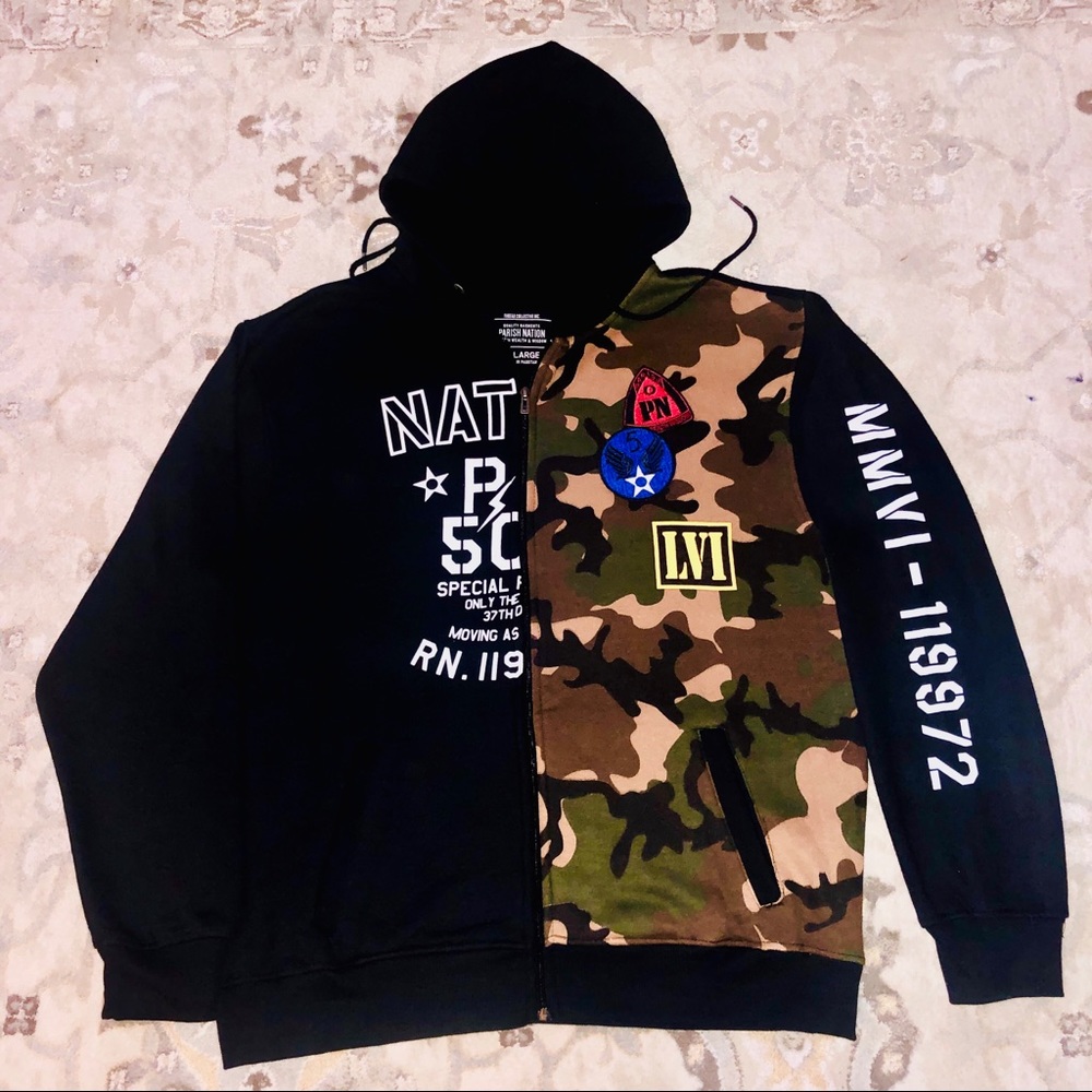 NWT Parish Nation Zip up Hoodie 2 XL